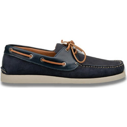 Damiani Ανδρικά Μοκασίνια Boat Shoes Δερμάτινα Navy Μπλε 1801