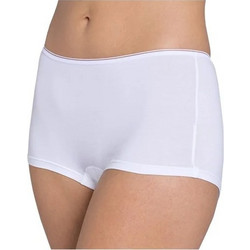 Sloggi Feel Sensational Short 02 Βαμβακερό Ψηλόμεσο Γυναικείο Μποξεράκι Λευκό 10151218-0003