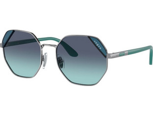 Vogue VO4268S 5484S Γυναικεία Γυαλιά Ηλίου Πολυγωνικά Μεταλλικά Ασημί με Μπλε Φακό