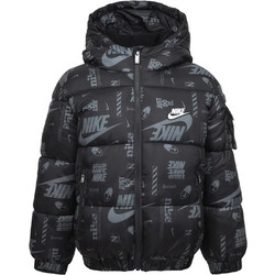 Nike Αθλητικό Παιδικό Μπουφάν Χειμωνιάτικο Puffer Αντιανεμικό Μαύρο Ανθρακί 86M123-023