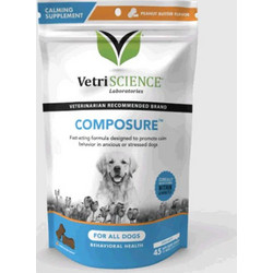 VetriScience Calm & Confident Peanut Butter Συμπλήρωμα Διατροφής Σκύλου για Διαχείριση Άγχους & Στρες 45 Δισκία