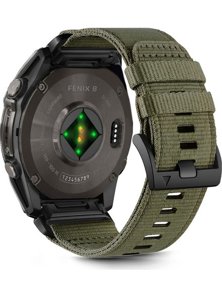 Tech-Protect Nylon Classic Λουράκι Υφασμάτινο Olive Green (Garmin Fenix 5X / 5X Plus / 6X / 6X Pro / 7X / 8 51mm)