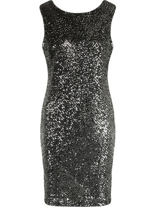 DKNY Midi Φόρεμα για Γάμο / Βάπτιση Αμπιγιέ με Παγιέτες Ασημί DD4HZB44-3F9