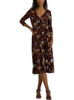 Lauren ralph Lauren Midi Βραδινό Φόρεμα Κρουαζέ Σοκολατί 250951440001-600