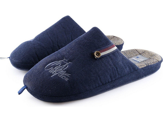 B-Soft Χειμερινές Ανδρικές Παντόφλες Navy Μπλε 68-21685