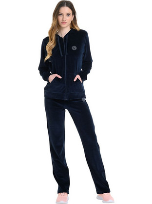 Target Γυναικείο Σετ Φόρμας Βελουτέ Navy Μπλε W25-64233-09