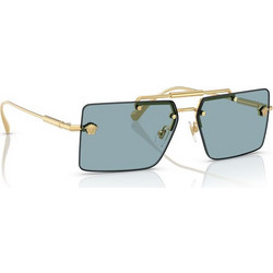 Versace VE2245 100280 Γυναικεία Γυαλιά Ηλίου Τετράγωνα Μεταλλικά Χρυσά με Μαύρο Φακό
