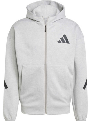 Adidas Z.N.E. Full-Zip Hooded Track Ανδρική Ζακέτα Φούτερ με Κουκούλα και Φερμουάρ Γκρι JF2450