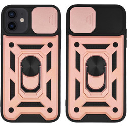 Sonique Ring Armor CamPro Back Cover Rose Gold (iPhone 12 / 12 Pro)