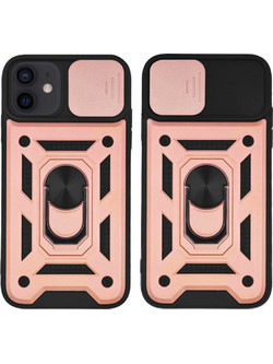 Sonique Ring Armor CamPro Back Cover Rose Gold (iPhone 12 / 12 Pro)