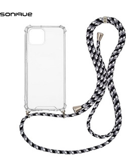 Sonique Strap Back Cover Transparent / Rainbow Black (iPhone 13 mini)