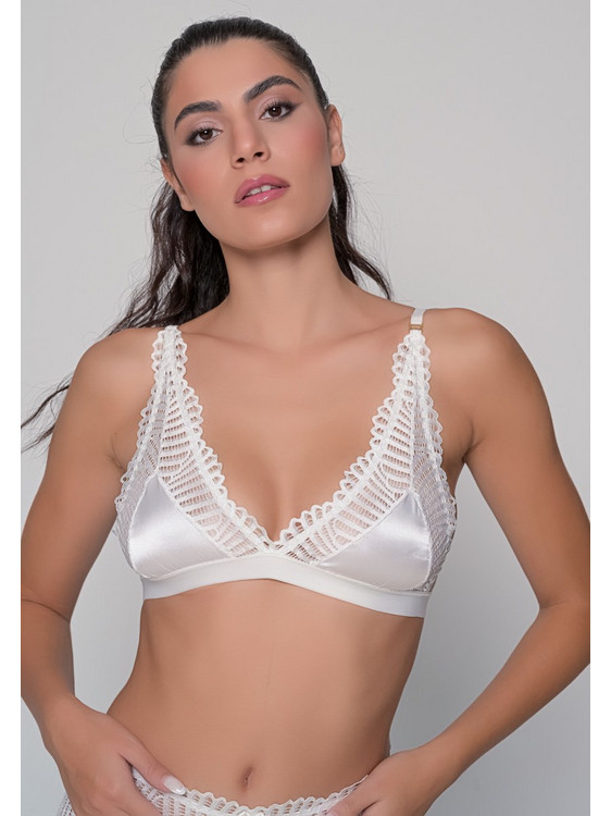 Milena By Paris Σουτιέν Τριγωνάκι χωρίς Μπανέλα Λευκό 10196