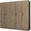 Megapap Πεντάφυλλη Ντουλάπα Ρούχων Καρυδί 200x51.8x181cm GP100-0070,3