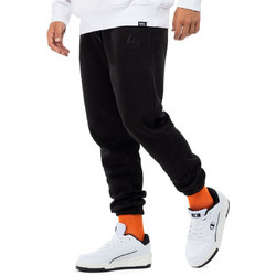 District75 Ανδρικό Παντελόνι Φόρμας Fleece με Λάστιχο Μαύρο 224MPA-182-071