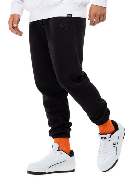 District75 Ανδρικό Παντελόνι Φόρμας Fleece με Λάστιχο Μαύρο 224MPA-182-071