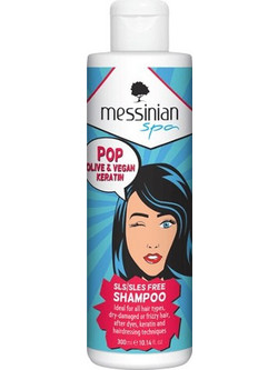 Messinian Spa POP Olive & Vegan Keratin Σαμπουάν Κερατίνης για Επανόρθωση για Ξηρά & Ταλαιπωρημένα Μαλλιά 300ml