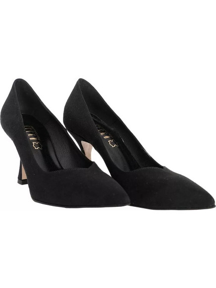 Ellen Γόβες Suede Suede με Λεπτό Ψηλό Τακούνι Μαύρες 84204