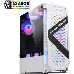 Armaggeddon Tritron Pro 200 White Gaming Midi Tower Κουτί Υπολογιστή RGB με Πλαϊνό Παράθυρο