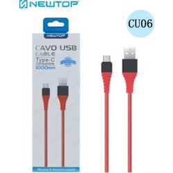 Newtop CU06 Flat USB-A to USB-C 1m Red CU06BL