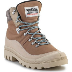 Palladium Γυναικεία Μποτάκια Χιονιού Suede Nude με Χοντρό Χαμηλό Τακούνι και Γούνα 98840-254-M