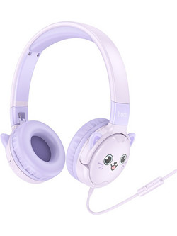 Hoco W61 Ενσύρματα Παιδικά Ακουστικά On Ear Μωβ