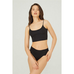 Cottonhill Ψηλόμεσο Γυναικείο String Χωρίς Ραφές Μαύρο CH6020