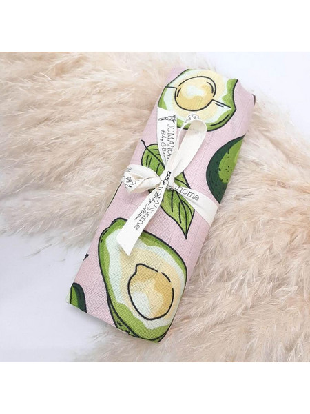 JomaHome Avocado Πάνα Αγκαλιάς από Μουσελίνα Εκρού Πράσινη 70x70cm