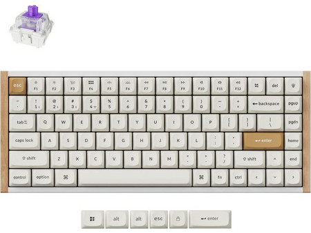 Keychron K2 HE Special Edition Ασύρματο Μηχανικό Gaming Πληκτρολόγιο TenKeyLess με Gateron Double-Rail Magnetic Nebula Διακόπτες RGB White
