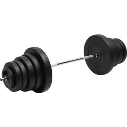 vidaXL 3145021 Ίσια Μπάρα Σετ με Βάρη 90kg Φ25mm 140cm με Κολάρα Μανταλάκια