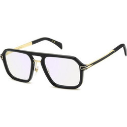 David Beckham DB7142 2M2/20 Ανδρικά Γυαλιά Ηλίου Aviator Κοκάλινα Μαύρα με Διαφανές Φακό