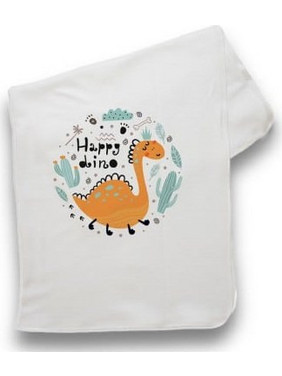 Bonjour Bebe Dino Πάνα Αγκαλιάς Πικέ Λευκή 75x75cm