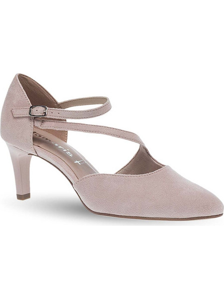 Tamaris Γόβες Suede με Λεπτό Ψηλό Τακούνι & Λουράκι Nude 1-22452-44-508