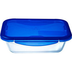 Pyrex Cook & Go Δοχείο Φαγητού Γυάλινο Κατάλληλο για Φούρνο Μικροκυμάτων 1.7lt Διαφανές Μπλε