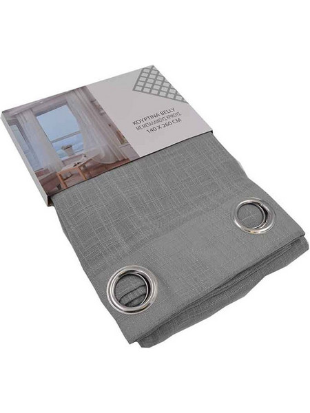 Sidirela Κουρτίνα Παραθύρου με Τρουκς 140x260 Belly E-1038 Γκρι