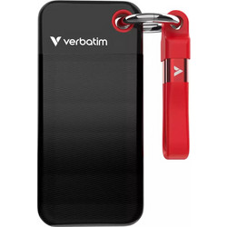 Verbatim Pocket 2TB Εξωτερικός Σκληρός Δίσκος SSD 2.5" USB 3.2 USB-C Black Red