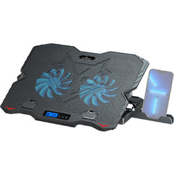 Powertech PT-1346 Cooling Pad Laptop έως 15.6" με 2 Ανεμιστήρες & Φωτισμό