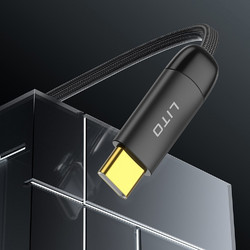 Lito LD11 Angle 90° Braided Flat USB-C to Lightning Cable 1m Black 5949419245280