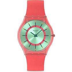 Swatch Minty Mango Γυναικείο Ρολόι με Φούξια Καουτσούκ Λουράκι SS08P111
