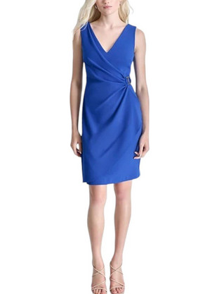 DKNY Mini Καλοκαιρινό Φόρεμα για Γάμο / Βάπτιση Ντραπέ Royal Blue DD5ACH15-RA6