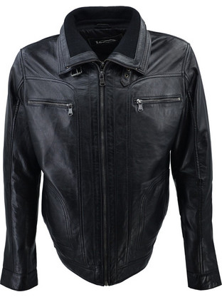 Leather 100 Ανδρικό Μπουφάν Χειμωνιάτικο Δερμάτινο Μαύρο 67-M-3340
