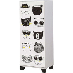 Hanah Home Παπουτσοθήκη Μοριοσανίδας Filinta Cats Λευκή M50xΠ38xY127cm 869VEL6508