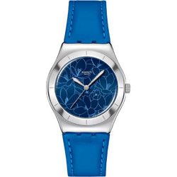 Swatch Petal Γυναικείο Ρολόι με Μπλε Δερμάτινο Λουράκι YLS235