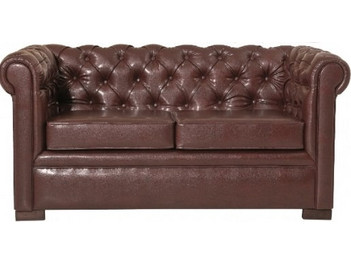 Metaxakis Chesterfield/D2* Διθέσιος Καναπές από Δερματίνη Καφέ 01-00-1177