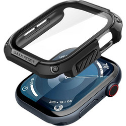 Spigen Tough Armor Θήκη με Προστασία Οθόνης Σιλικόνης για Apple Watch 10 46mm Μαύρη