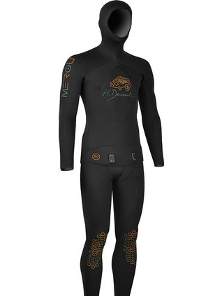 Dessault Merou Black Ολόσωμη Στολή Κατάδυσης Ξυρισμένη Neoprene με Επιστήθιο για Ψαροντούφεκο 5mm
