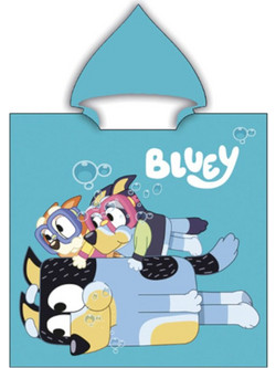 Borea Bluey Παιδικό Πόντσο Θαλάσσης Microfiber Γαλάζιο 55x110cm