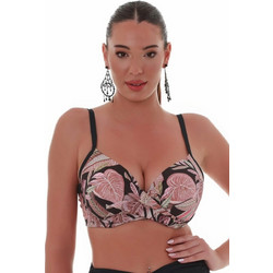 Bluepoint Chic Classics Bikini Top Floral Μαύρο Ροζ 25066074E-02