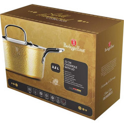 Berlinger Haus Hammered Gold Collection Κατσαρόλα Αλουμινίου Επίστρωση Μαρμάρου 22cm 3.3lt