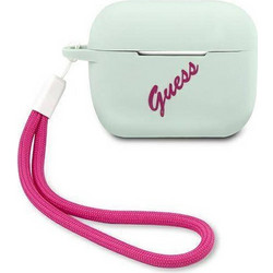 Guess Vintage Θήκη Σιλικόνης για Apple AirPods Pro 1 Πράσινη Φούξια