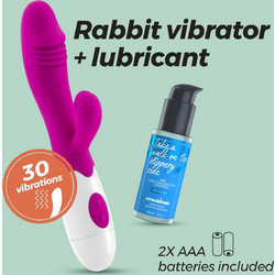 Crushious Lollipop Vibrator Δονητής Rabbit 19.5cm Μωβ + Lubricant